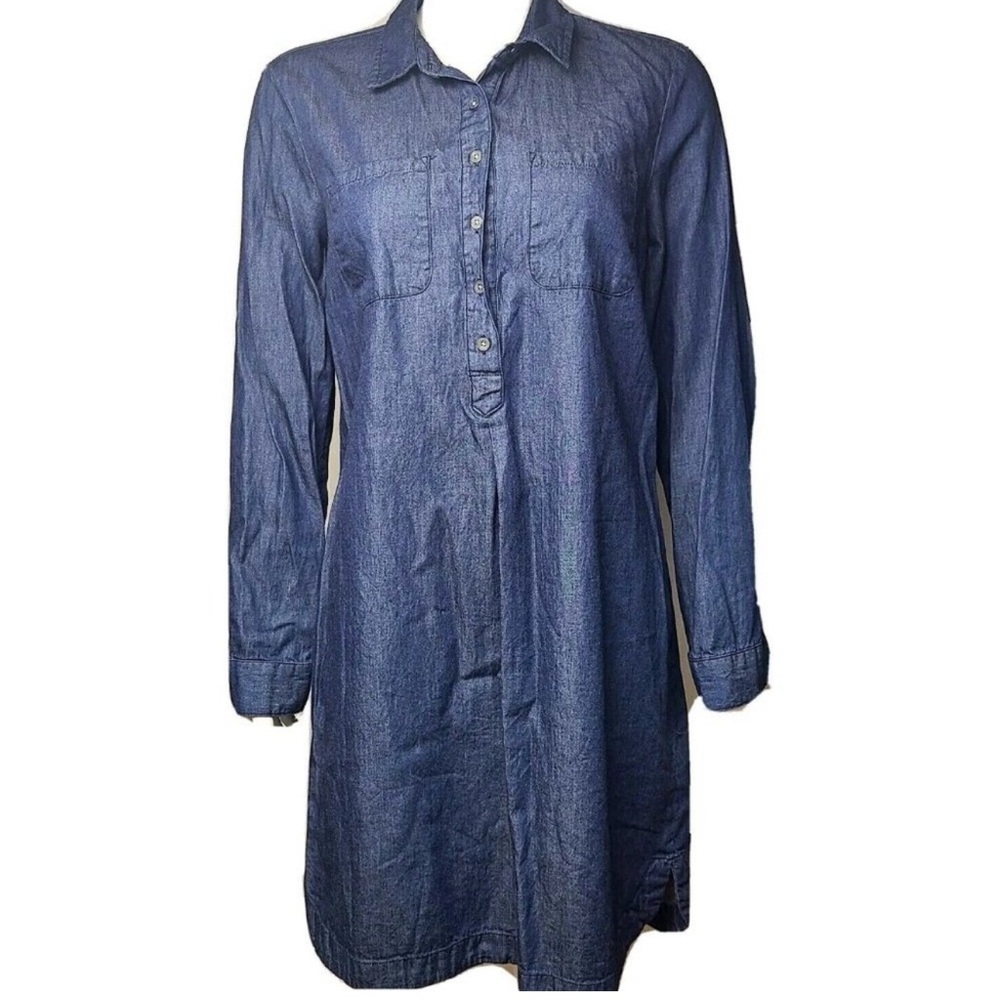 Old Navy women’s XXL long sleeve chambray collared denim shift dress